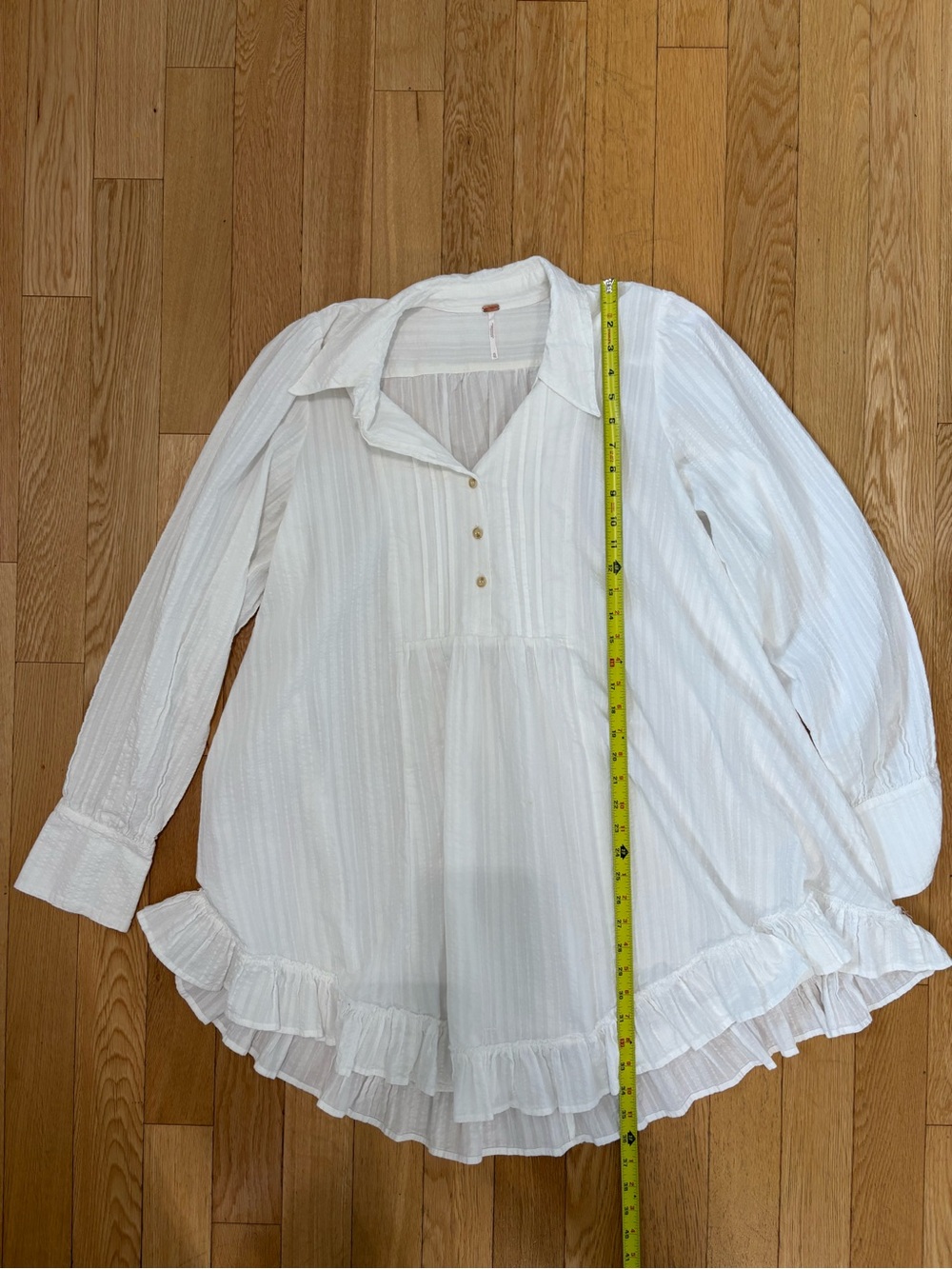 Free People Love Me Truly Tunic XL Optic White Ruffle Cottagecore Boho Mini - Picture 4 of 8